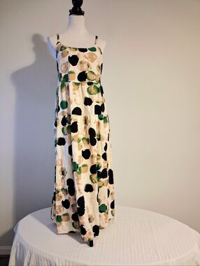 Spaghetti Strap Maxi Dress Multicolored Dots Size 2X